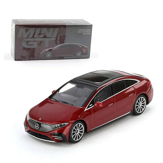 MINI GT Mercedes-Benz EQS 580 4MATIC Red Metallic 1:64 Die-Cast Model Car