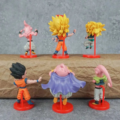 Dragon Ball Z Majin Buu Saga Mini Figure Set | Goku, Gohan, Kid Buu, Super Buu & Majin Buu PVC Collectibles (6 Pieces)