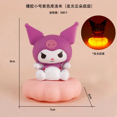 Kuromi Pumpkin LED Night Light PVC Figure | Sanrio Mini Collectible Desk Decor (9 cm)