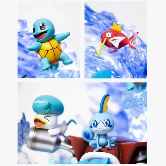 Pokémon Blastoise Water Family 33cm Statue – Squirtle Wartortle Evolution Diorama