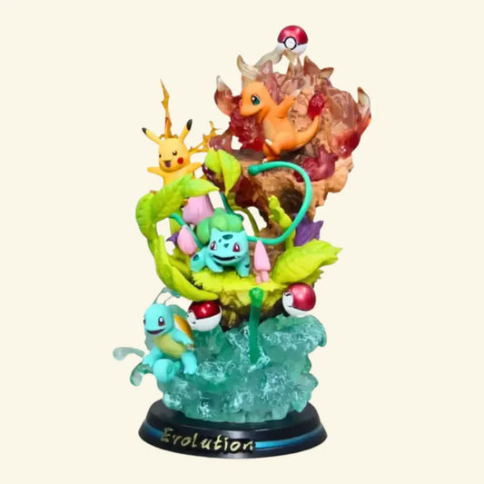 Pokémon Starter Evolution 26cm Statue – Pikachu Charmander Bulbasaur & Squirtle