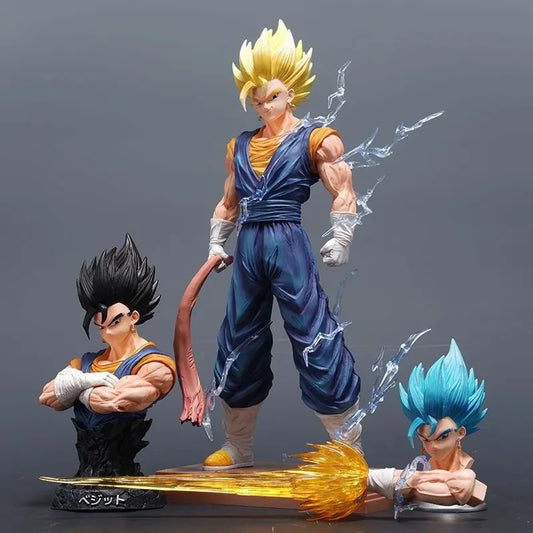 Dragon Ball Gogeta Statue – Base Form Fusion Warrior Figure with Blue Energy Effects