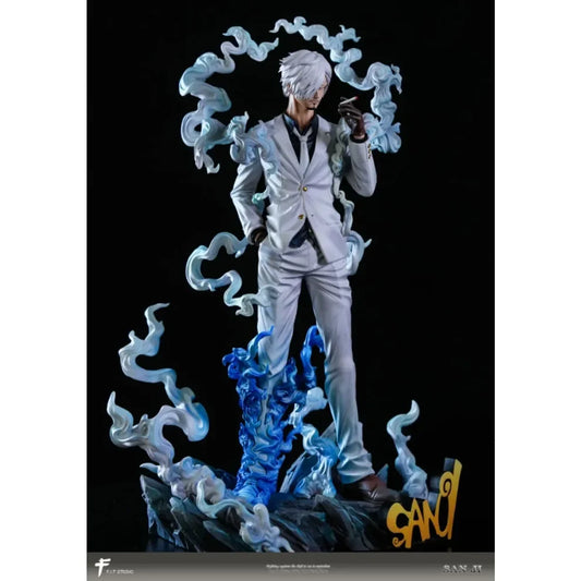 One Piece Sanji White Suit Statue – Vinsmoke Sanji Blue Flame Effect Figure