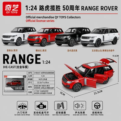 Range Rover 50th Anniversary 1:24 Die-Cast Model Car – Red SUV with Opening Doors