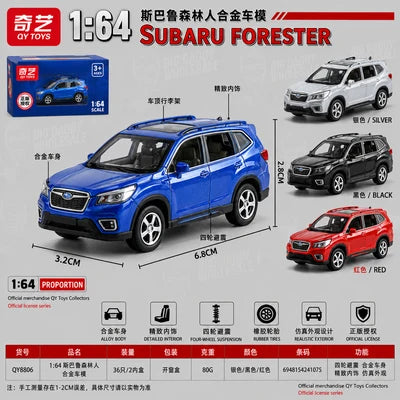Subaru Forester 1:64 Die-Cast Model Car – Blue Alloy SUV with Opening Doors