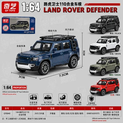 Land Rover Defender 110 1:64 Die-Cast Model Car – Blue Alloy SUV