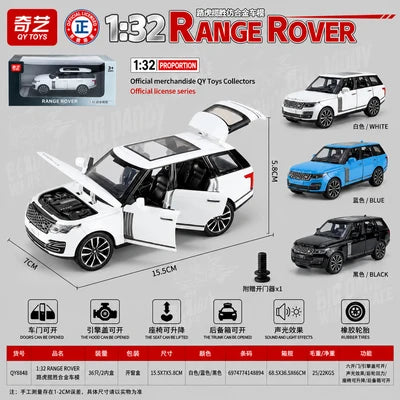 1:32 Range Rover Die-Cast Model Car – Alloy SUV with Opening Doors, Hood & Rear Hatch