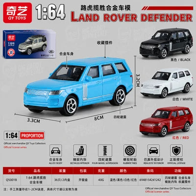 Land Rover Defender 1:64 Die-Cast Model Car – Blue Alloy Miniature SUV