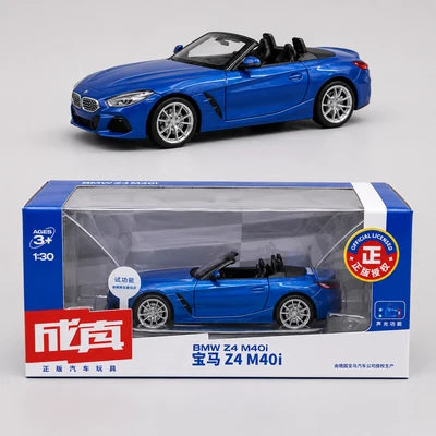 BMW Z4 M40i 1:30 Scale Blue Die-Cast Convertible Model Car