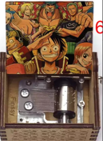 One Piece Wooden Music Box | Straw Hat Pirates Hand Crank Mechanical Collectibl
