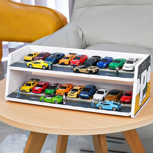 1:24 Scale 2-Tier Parking Lot Display Stand – 8-Space Model Car Diorama