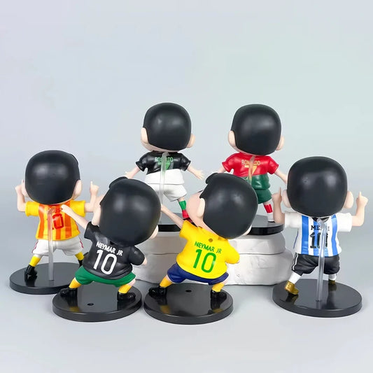 Crayon Shin-chan Soccer PVC Figure Collection | Football Jersey Chibi Anime Collectible Set (6 Styles, 11 cm)