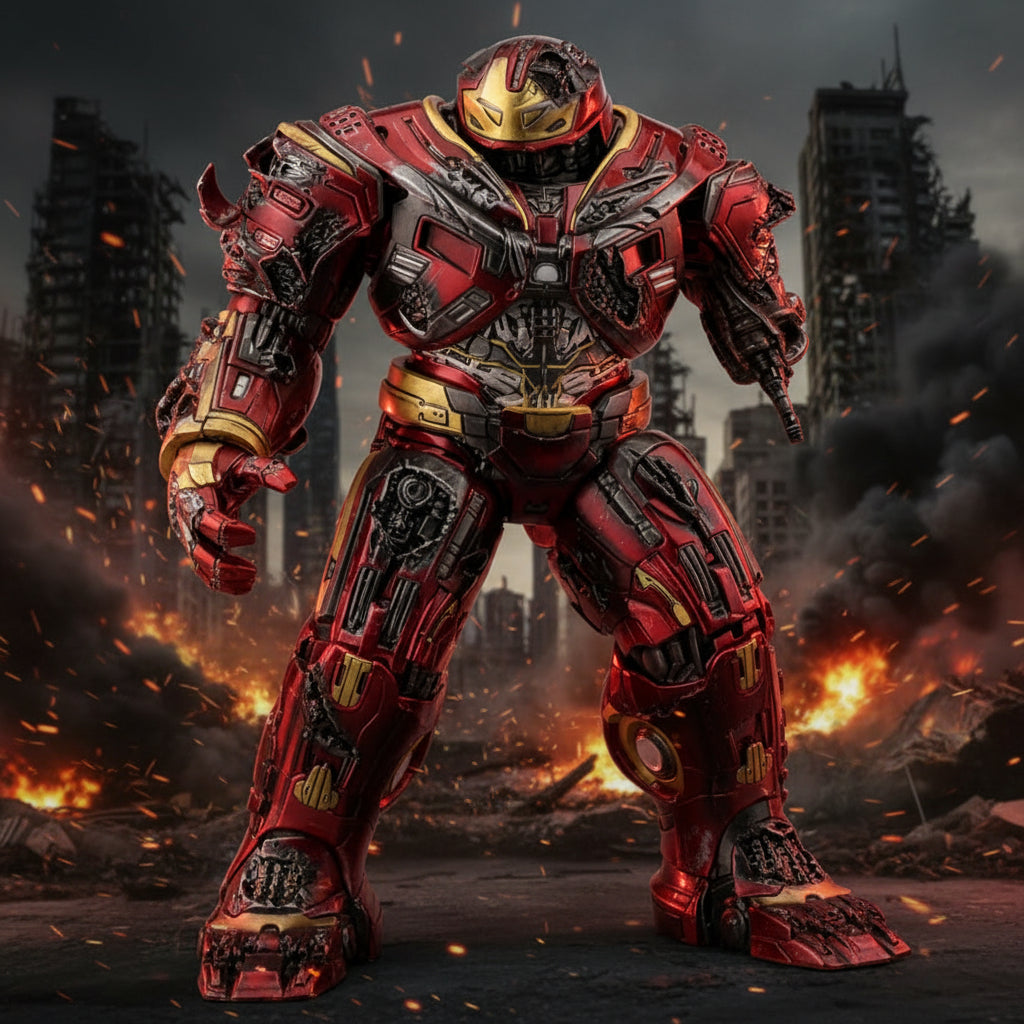 Hulkbuster Prototype-Style Collectible Figure – Red & Gold Armor