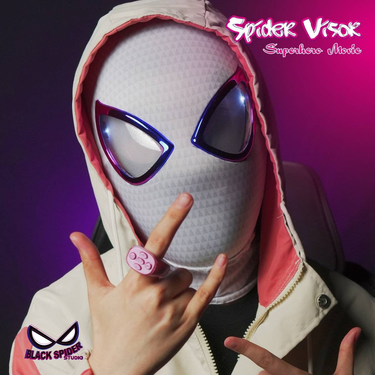 Spider-Man Miles Morales Mask with Moving Lenses – LED Cosplay Mask