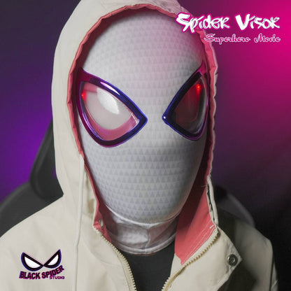 Spider-Man Miles Morales Mask with Moving Lenses – LED Cosplay Mask