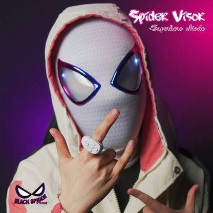 Spider-Man Miles Morales Mask with Moving Lenses – LED Cosplay Mask