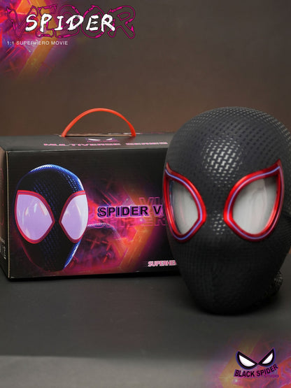 Black Spider LED Mask with Remote Control – Red Light-Up Eyes