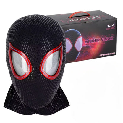 Black Spider LED Mask with Remote Control – Red Light-Up Eyes