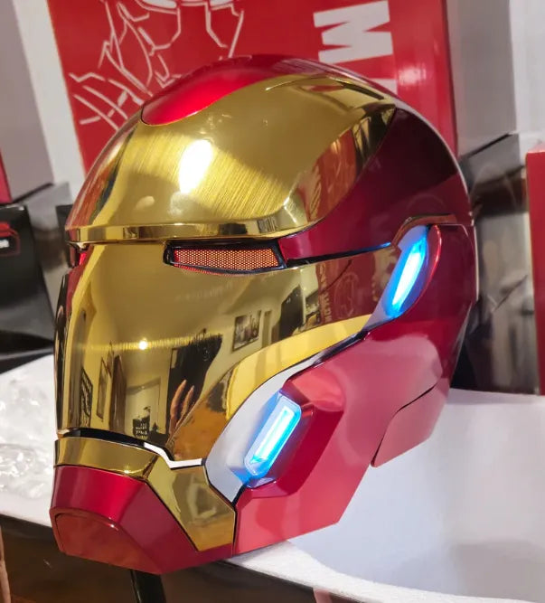 Iron Man MK50 helmet front three-quarter view