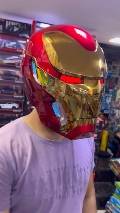 Iron Man MK50 helmet worn for cosplay