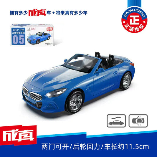 BMW Z4 M40i 1:30 Scale Blue Die-Cast Convertible Model Car