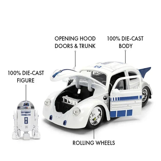 Star Wars R2-D2 1959 Volkswagen Drag Beetle 1:32 Die-Cast Model Car – Jada Toys