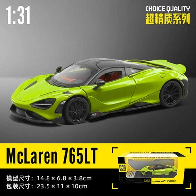 CCA McLaren 765LT 1:31 Scale Lime Green Die-Cast Model Car