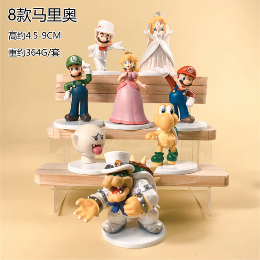 Super Mario PVC Figure Set | Mario, Luigi, Princess Peach, Bowser, Boo, Koopa & Wedding Mario Mini Collectibles