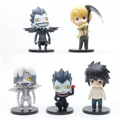 Death Note Chibi Figure Set – Light Yagami, Misa Amane & Ryuk Mini PVC Collectible Figures (5-Piece Set)