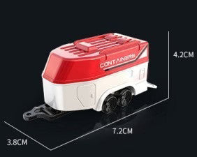Mini Container Trailer Model 7.2cm – Red & White Cargo Transport Trailer