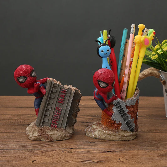 Spider-Man Mini Resin Pen Holder & Desk Organizer – Marvel Superhero Collectible Pencil Stand for Office & Study Table