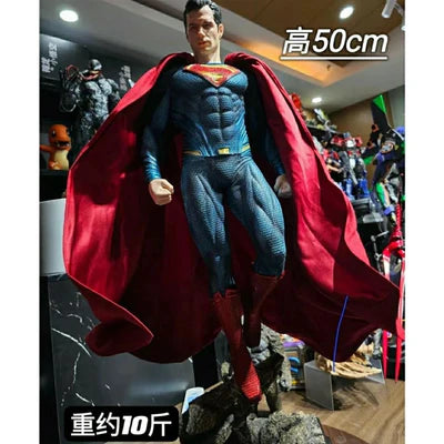 Superman Premium Collectible Statue – 50cm Justice League Movie-Inspired PVC Display Figure with Fabric Cape