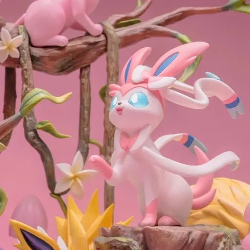 Pokémon Eevee & All Eeveelutions Diorama – 9-Pokémon Evolution Collectible Statue