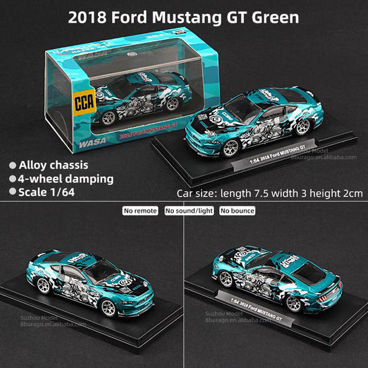 CCA WASA 2018 Ford Mustang GT 1:24 Scale Turquoise Die-Cast Model Car