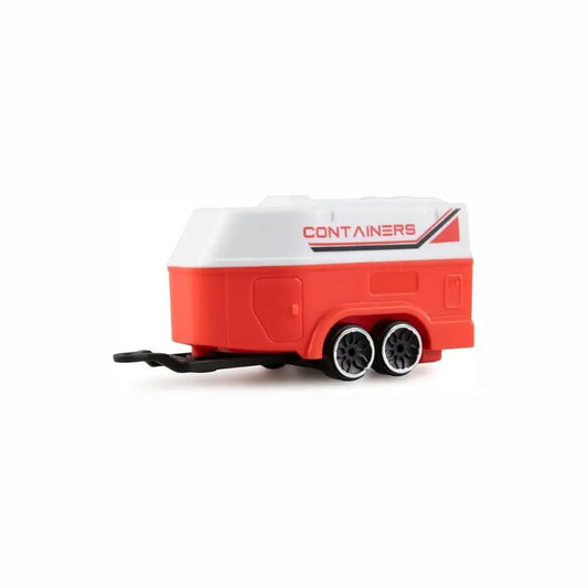 Mini Container Trailer Model 7.2cm – Red & White Cargo Transport Trailer