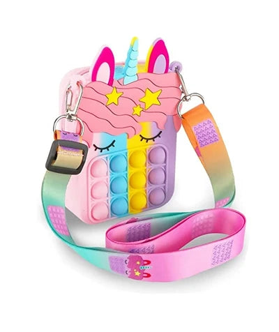 op It Silicone Crossbody Bag for Kids – Unicorn & Dinosaur Fidget Sling Purse
