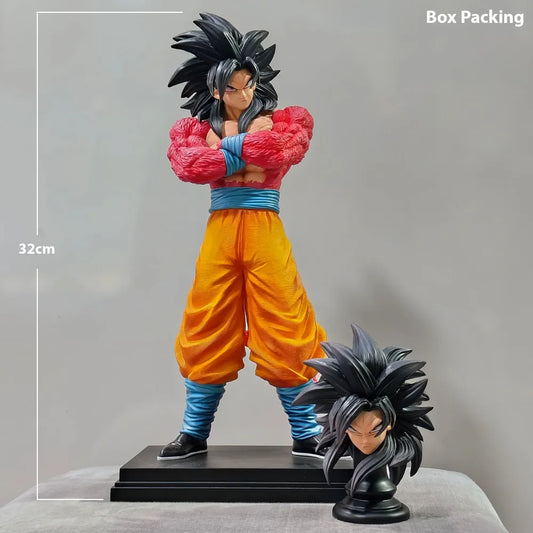 Super Saiyan 4 Goku Figure 32cm – Dragon Ball GT SSJ4 Goku PVC Collectible Statue with Display Base
