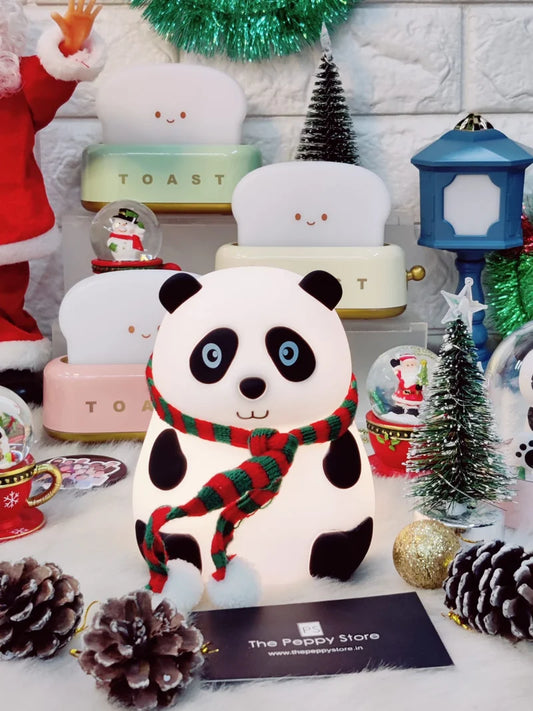 Cute Panda Plush Toy with Winter Scarf – Soft Stuffed Panda Teddy Bear Gift