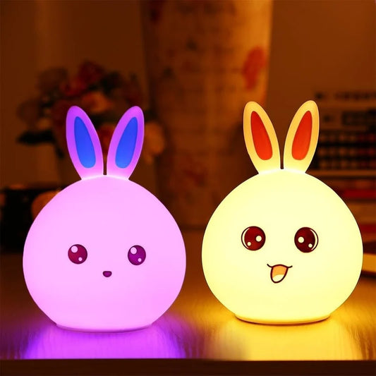 Cute Bunny LED Night Light – Rabbit Bedside Mood Lamp for Kids & Bedroom Decor