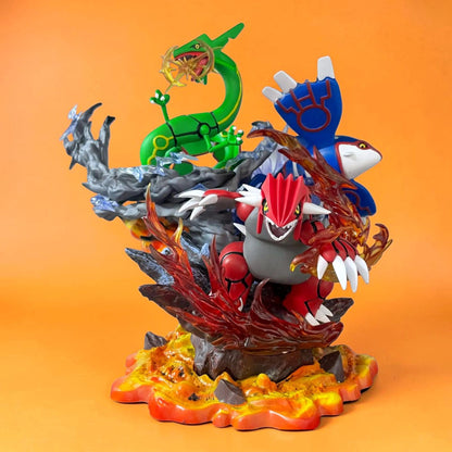 Pokémon Groudon Kyogre Rayquaza Weather Trio Statue – Hoenn Legendary Pokémon Diorama