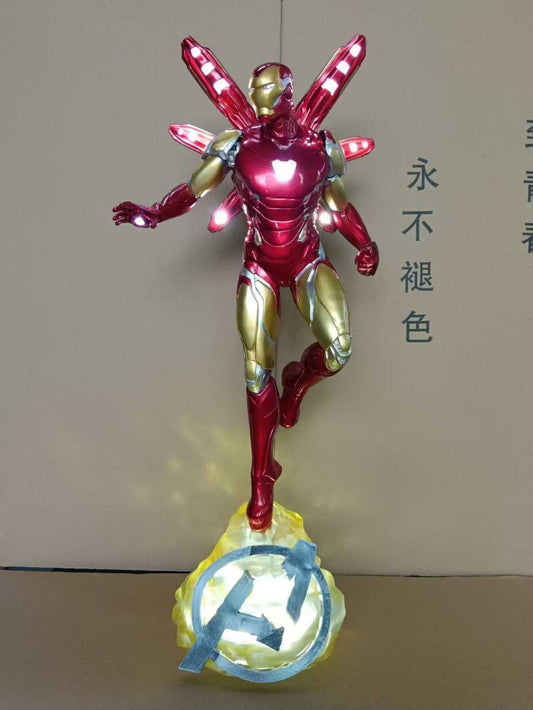 Iron Man Light-Up Statue – Marvel Red & Gold Flying Armor Figure with LED Effects
