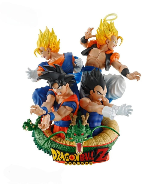 Dragon Ball Z Goku Vegeta Gohan Gotenks & Shenron Statue – Super Saiyan Multi-Character Diorama