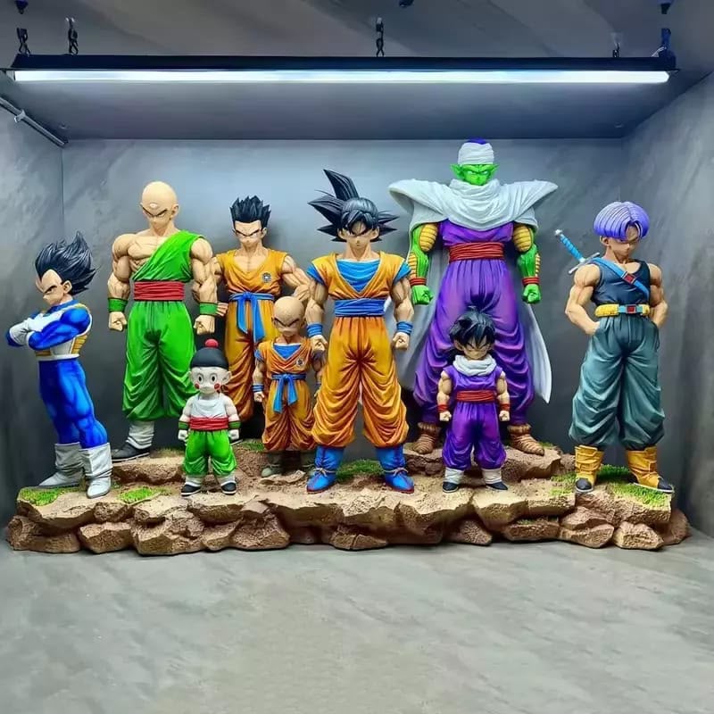 Dragon Ball Z Z Fighters Team Collectible Figure Set | Goku, Vegeta, Piccolo, Trunks, Gohan, Krillin, Tien & Chiaotzu PVC Display Statues