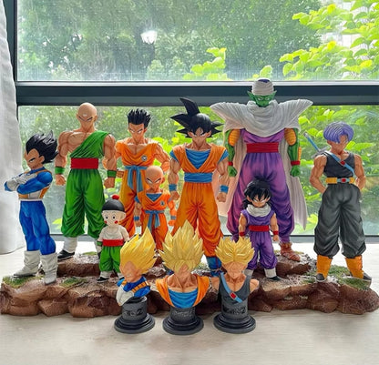Dragon Ball Z Z Fighters Team Collectible Figure Set | Goku, Vegeta, Piccolo, Trunks, Gohan, Krillin, Tien & Chiaotzu PVC Display Statues