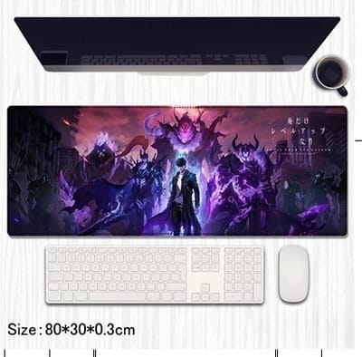 Solo Leveling Sung Jinwoo Desk Mat 80x30cm | Extended Gaming Mouse Pad