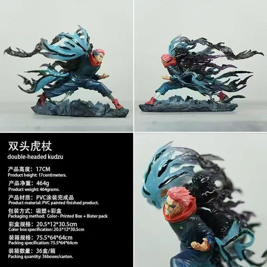 Yuji Itadori Jujutsu Kaisen PVC Figure 17cm – Dynamic Battle Pose with Blue-Black Cursed Energy Effect & Rocky Base