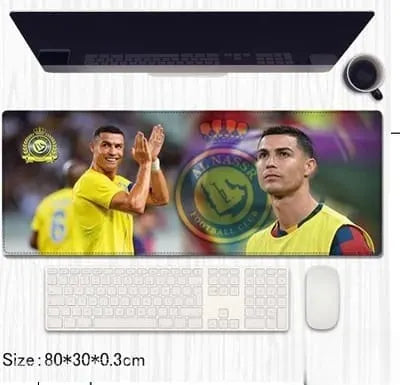 Cristiano Ronaldo Al-Nassr Extended Desk Mat 80×30cm – Football Gaming Mouse Pad
