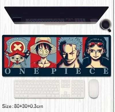 One Piece Anime Extended Desk Mat 80×30cm – Luffy Zoro Ace Chopper Gaming Mouse Pad