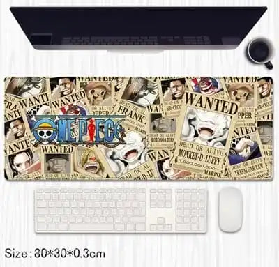 One Piece Wanted Poster Extended Desk Mat 80×30cm – Anime Gaming Mouse Pad