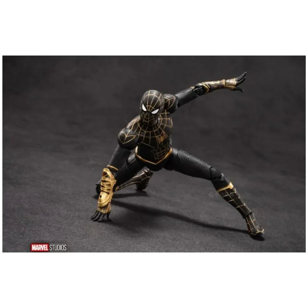 Spider-Man Black & Gold 1/10 Scale Action Figure – Marvel Collectible with Web Effects